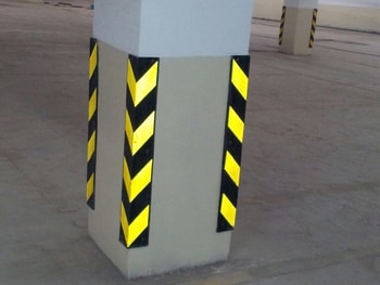 Rubber Column guards with reflective strips - 1 Mtr